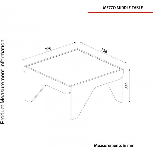 Mezzo soffbord 73,6 x 73,6 cm - Vit Mezzo soffbord 73,6 x 73,6 cm - Vit