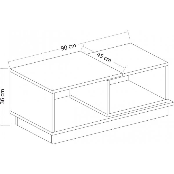 Table basse Viyana 90 x 45 cm - Blanc/chêne Table basse Viyana 90 x 45 cm - Blanc/chêne