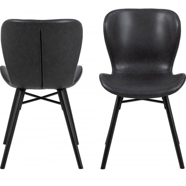 Chaise de salle  manger Batilda - PU noir