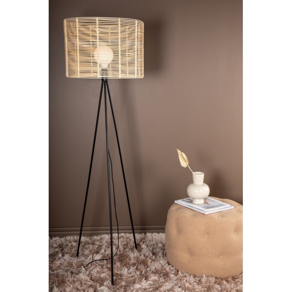 Lampadaire Wicky - Noir/rotin