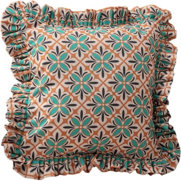 Firefly kuddfodral 43 x 43 cm - Beige/mrkgrn