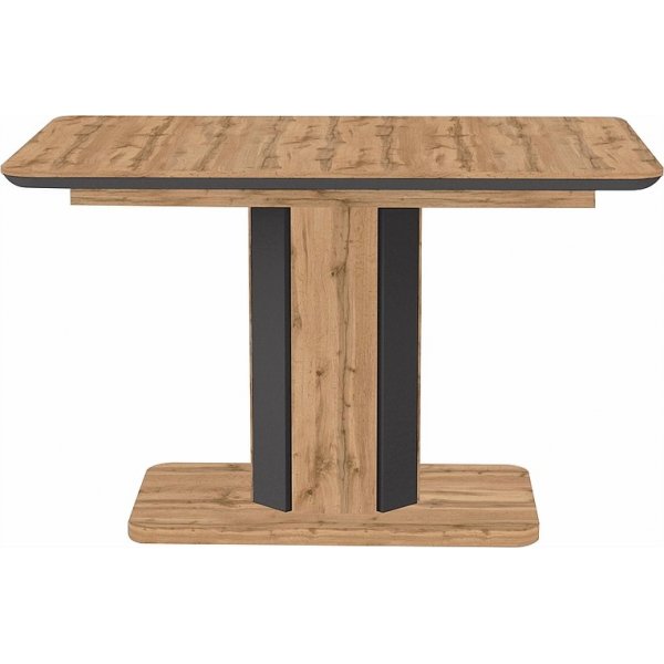 Table  manger Hexon 120-160 x 80 cm - Chne Wotan/anthracite