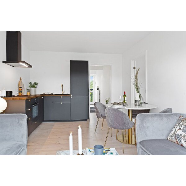 Table à manger Bolzano / Imitation marbre/laiton - ø110 Table à manger Bolzano / Imitation marbre/laiton - ø110