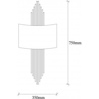 Harmonic curve vgglampa - Svart/silver