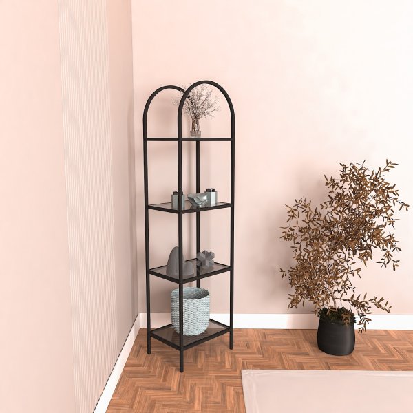 Mona bokhylla 40 x 30 x 152 cm - Svart