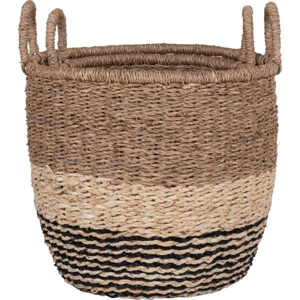Ensemble de paniers Lima, 2 pièces Naturel/Marron/Noir Ensemble de paniers Lima, 2 pièces Naturel/Marron/Noir