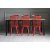 Groupe de salle  manger Dalsland: Table  manger en noir/chne avec 6 chaises  chevilles rouges