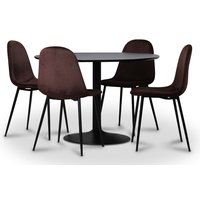 Seat matgrupp, matbord med 4 st Carisma sammetsstolar - Svart/Bordeaux Seat matgrupp, matbord med 4 st Carisma sammetsstolar - Svart/Bordeaux