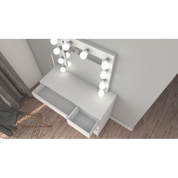 Vanity witte kaptafel met verlichting Vanity witte kaptafel met verlichting