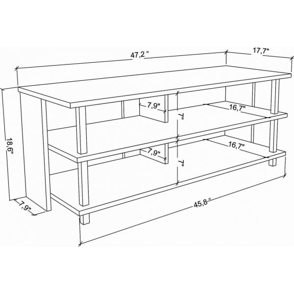 Banc multimédia Pueblo - Noir/chêne Banc multimédia Pueblo - Noir/chêne