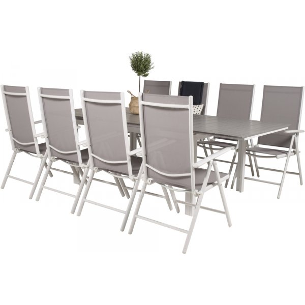 Levels utematgrupp med 8 st Break stolar - Grå/Vit Levels utematgrupp med 8 st Break stolar - Grå/Vit