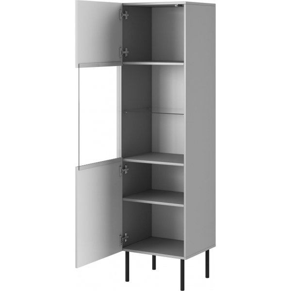 Asensio vitrinskp - Ljusgr/svart