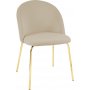 Giovani fluwelen stoel - Lichtbeige/messing