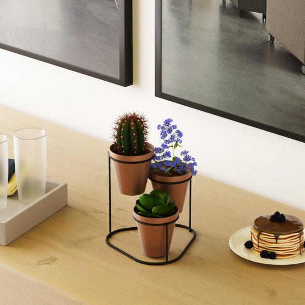 Plato 14 pots - Cuivre/noir