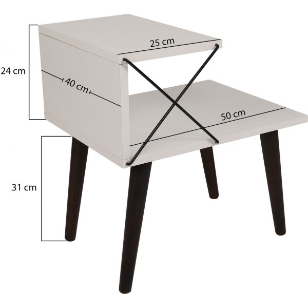 Cross sngbord - Travertin/svart