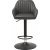 Tabouret de bar Blocks en PU gris hauteur d\\\'assise 75-89 cm