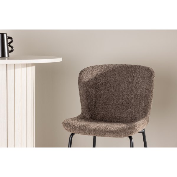 Tabouret de bar Modesto - Boucle marron