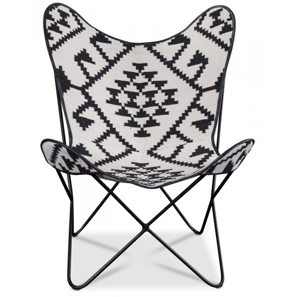 Fladdermus ftlj Marais Kelim - Vit/svart