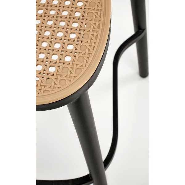 Tabouret de bar Plican 111 - Noir/beige