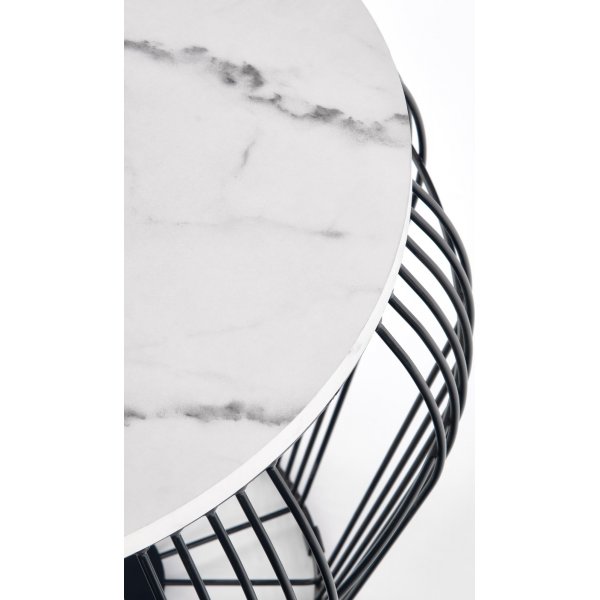 Grande table basse Ø56 cm - Marbre blanc/noir Grande table basse Ø56 cm - Marbre blanc/noir