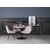 Groupe de salle  manger Plaza, table en marbre avec 4 chaises en velours Tho - Rose/Blanc/Noir