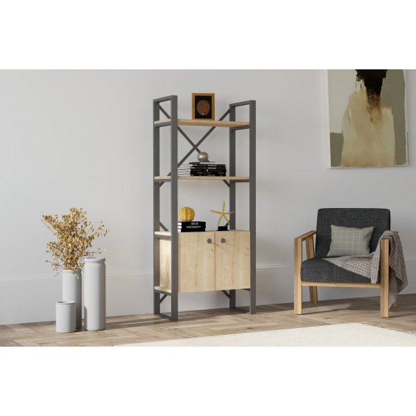 Bibliothèque Milena - Chêne saphir/noir Bibliothèque Milena - Chêne saphir/noir