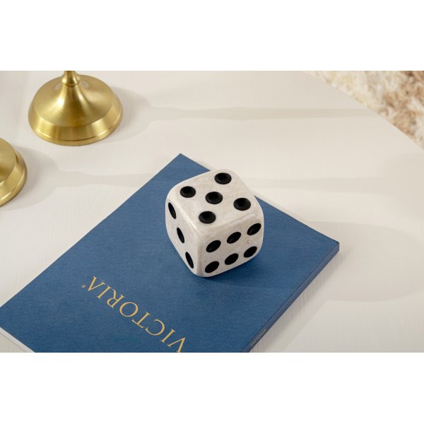 Dekorationstärning i vit och svart marmor - 7 cm Dekorationstärning i vit och svart marmor - 7 cm