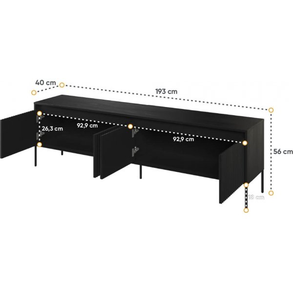 Trend TV-bänk B193 cm - Svart Trend TV-bänk B193 cm - Svart