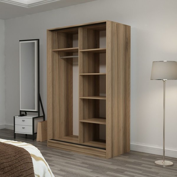 Armoire Kapusta 120 cm - Chêne/pierre Armoire Kapusta 120 cm - Chêne/pierre