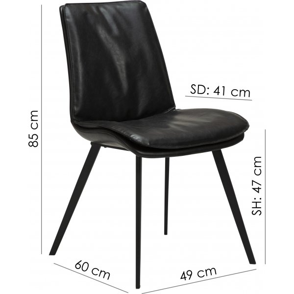 Chaise de salle  manger Fierce - PU noir