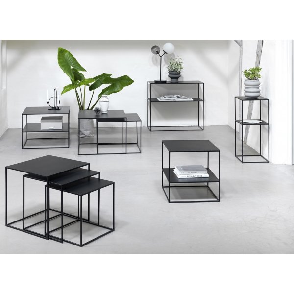 Landia zwarte salontafel vierkant 50 x 50 x 50 cm Landia zwarte salontafel vierkant 50 x 50 x 50 cm