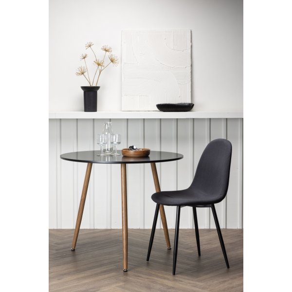 Bridge eettafel Ø90 cm - Zwart/eiken Bridge eettafel Ø90 cm - Zwart/eiken