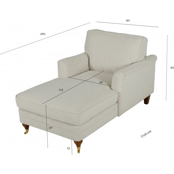 Fauteuil divan bouclé blanc - Howard Fauteuil divan bouclé blanc - Howard
