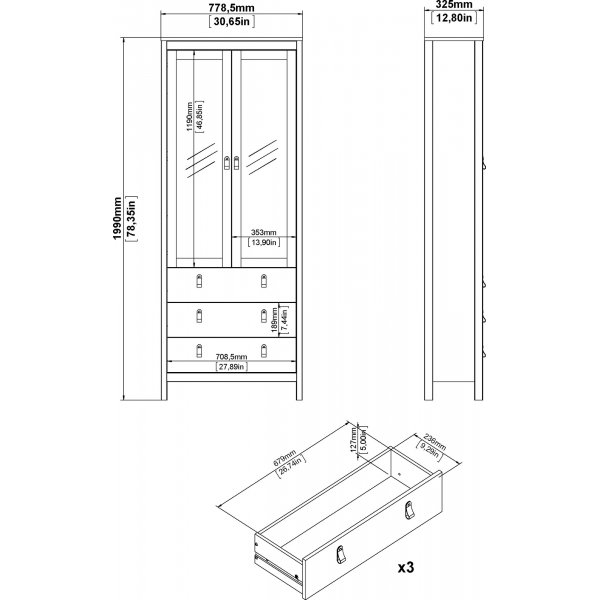 Vitrinekast Madrid - Wit