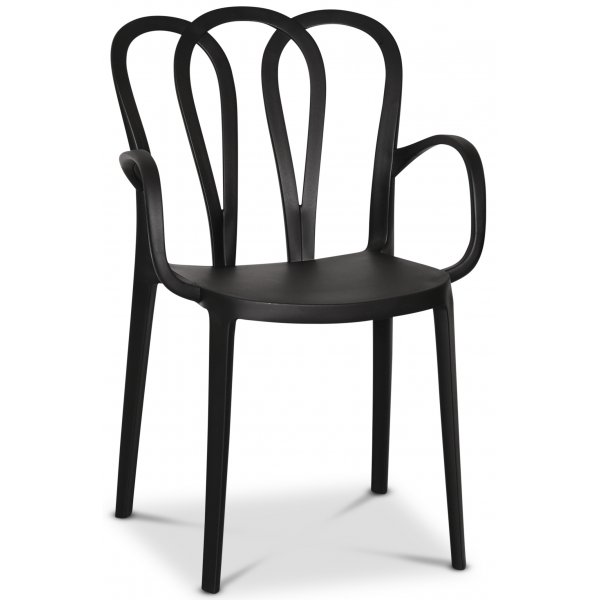 Thornet matstol stapelbar - Svart (Plast)