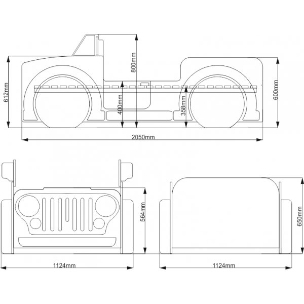Jeep Army - Bilsäng - 90 x 190 cm Jeep Army - Bilsäng - 90 x 190 cm