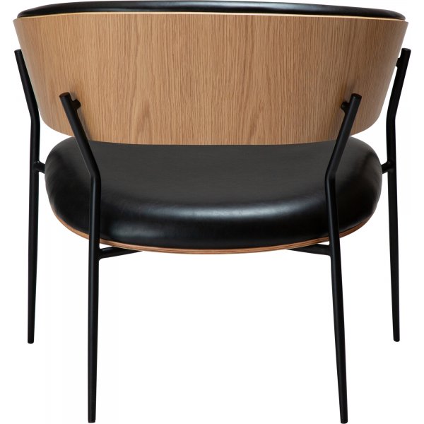 Crib loungestol - Svart PU/ekfanér Crib loungestol - Svart PU/ekfanér