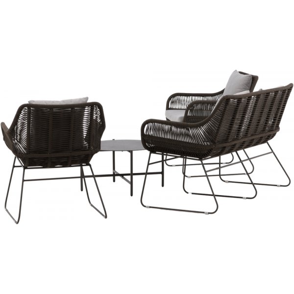 Groupe de canapés Davao - Gris foncé/marron Groupe de canapés Davao - Gris foncé/marron