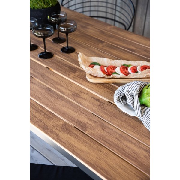 Table d\\\'extérieur 205 x 90 cm noir/naturel - Copacabana Table d\\\'extérieur 205 x 90 cm noir/naturel - Copacabana