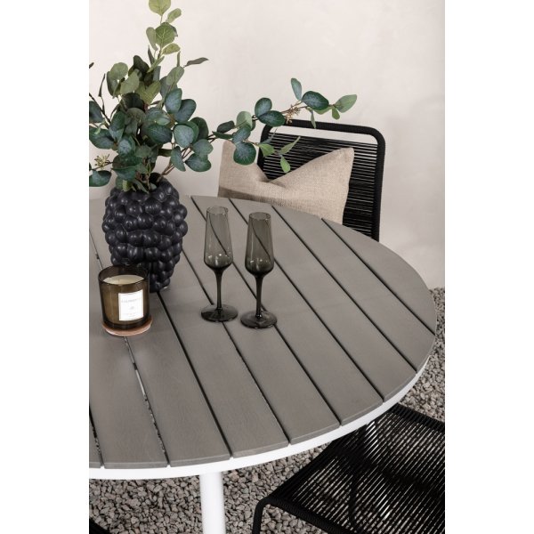 Break utematgrupp med 4 st Lindos stolar - Gr/Vit