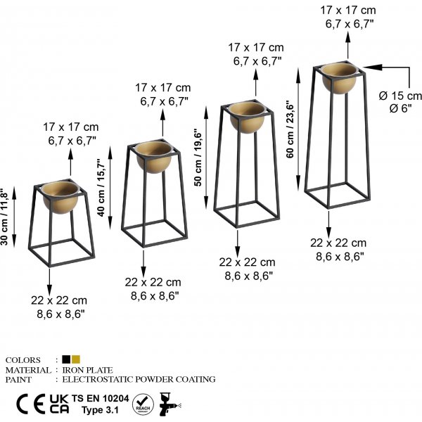 Pot Plato 18 - Noir/or Pot Plato 18 - Noir/or