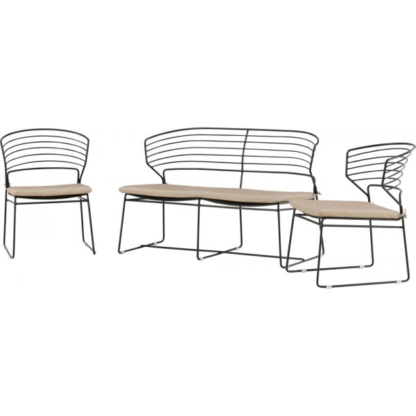 Groupe de canapés Milano - Noir/Beige sable Groupe de canapés Milano - Noir/Beige sable