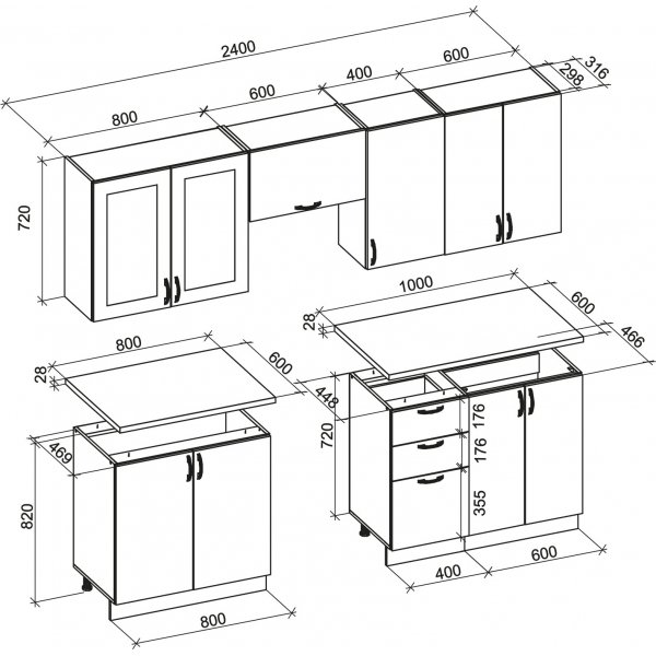 Elizabeth komplett kök 240 cm - Grå/sonoma ek Elizabeth komplett kök 240 cm - Grå/sonoma ek