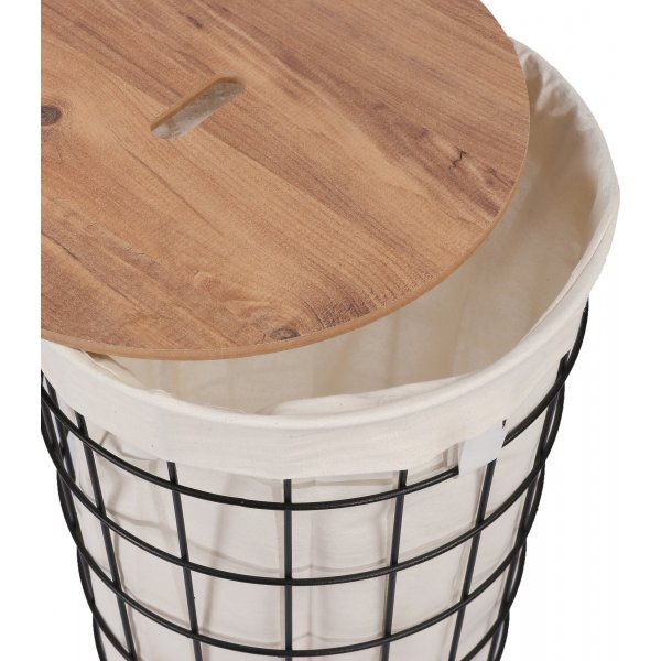 Panier à linge Hazel - Chêne/noir Panier à linge Hazel - Chêne/noir