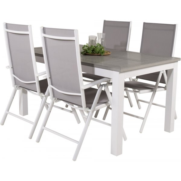 Albany utematgrupp med 4 st Break stolar - Gr/Vit