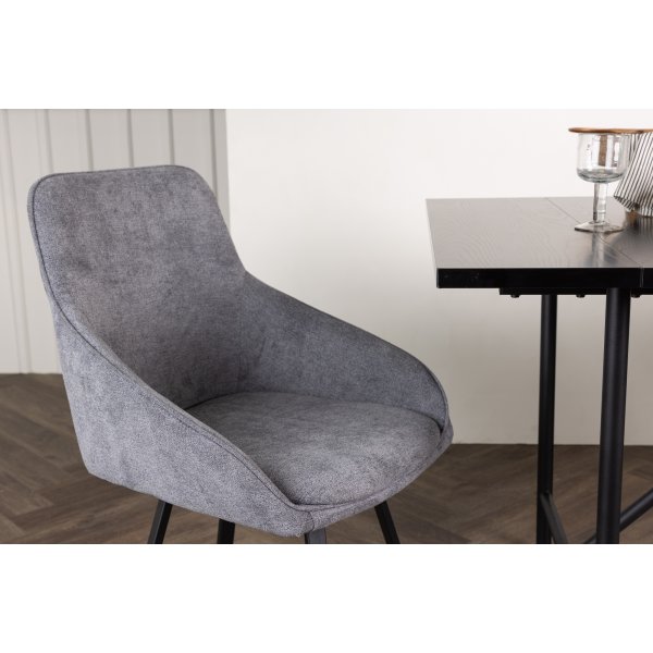 Chaise de salle à manger Rosie - Gris/noir Chaise de salle à manger Rosie - Gris/noir