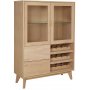Nordli vitrinskp med vinstll - Ljus ek