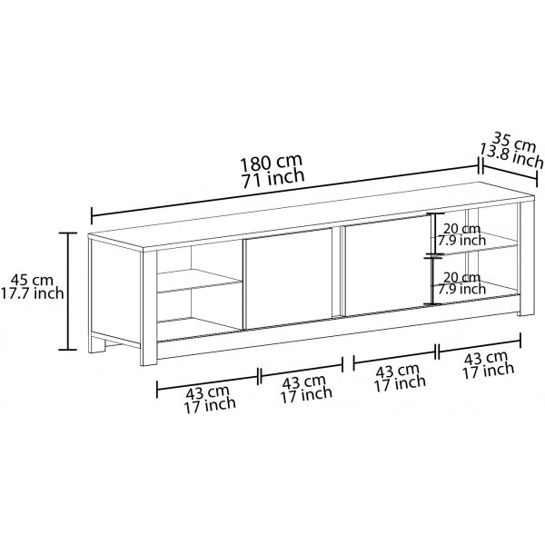 Meuble TV Aydos - Blanc/chêne Meuble TV Aydos - Blanc/chêne