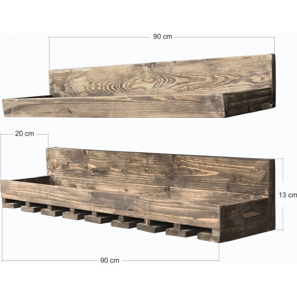 Rafa wandplank 124 - Walnoot