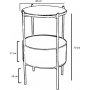 Pergo bijzettafel met mand 40 cm - Zwart/walnoot